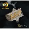 Ювелирные дизайнеры персонализированное кубинское кольцо кольца Custom Star Pettle Hip Hop Iced Out Moissanite Diamond 925 Silver Men Gold Ringhop