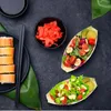 Ensembles de vaisselle Sushi Boat Snack Bowl Conteneurs en bois jetables Vaisselle Desserts Gâteau