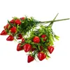 Fleurs décoratives artificielles, fausse fraise, plante fruitière française, simulation de décoration, accessoire de Festival