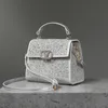 Lyxläder täckt med Swarovski Imitation Crystal Single Crossbody Bag Fashion Mini Bag Size VSLING CLUTCH PALLS BLING BING RHINESTON