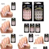 Kunstnagels 24 stuks prachtige ontwerpen Franse Abs hars nep nagel set Fl manicure kunst tips drop levering gezondheid schoonheidssalon Dhebp