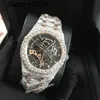 AP Watch Diamond Moissanite Iced Out Can Pass Test 2023 11 VVS Styles Out Best Quality ETA Rose Gold Silver 2 Tone Pass Test Out With Box Emmawatch