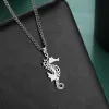 Seahorse Pendant Necklace 14k Yellow Gold Hippocampus Sea Animal Chain Halsband Fashion Smyckesgåva för män kvinnor