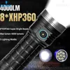 Flashlights 4000LM Super Bright 8*XHP360 LED Flashlight Outdoor Emergency Torch 5 Modes Rechargeable Hiking Camping Tactical Flashlight 240122