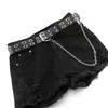 Gürtel Hip Hop Gothic Punk Stil Taille Kette Gürtel Frauen Mode Zweireihig Niet Öse Pin Schnalle Jeans Hosen Bund zubehör