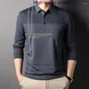 Men's Polos Autumn Spring High Quality Long Sleeve Business Casual Striped Male Polo Shirts Camiseta Masculina 3XL