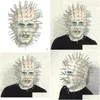 Партийная маски Hellraiser Pinhead Mask Mask Carnival Mascaras Head Man Movie Movie Cosplay Halloween Латекс Страшный поддел