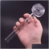 Pipes à fumer Nouvelle conception Pyrex Brûleur à mazout Tuyau en verre avec bol OD 50 mm 8 pouces Longueur Clear Spoon Nail Adaptateur pour Dab Rig Bong Drop Otmjv