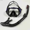 Masques de plongée Natation Plongée Snorkeling Miroir Silicone Masque Facial Tube Respiratoire Ensemble Grand Cadre Snorkeling EquipmentL240122