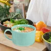 Set di stoviglie comode tazze e ciotole per noodle istantanei, accessorio per il pranzo in ceramica per ramen per studenti