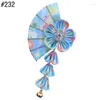 Hårtillbehör 12st 230-233 Womens Girls Japanese Kimono Flower Clip Kanzashi Decor Pin Ornament Tie Band H