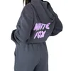 Lente Fleece Puff Letters Afdrukken Tweedelige joggingbroek met capuchon Joggerbroek Set Sweatsuit Trainingspak Dameshoodiesets