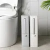 Narrow Trash Can Toilet Brush Set Bathroom Plastic Waste Bin Dustbin Kitchen Garbage Bucket Household Cleaning Tools 240119