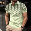 Zomer herenpoloshirt met korte mouwen en omgeslagen kraag T-shirt Business Casual button-down shirts Oversized golf herenkleding