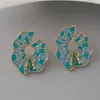 Stud Earrings Romantic Statement Gold Color Enameling Spider Web Shaped For Women Fashion Party Jewelry