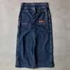 Löst passande jeans JNCO Hip-Hop Rock Embroidery Mönster Herrarna Nya gatekläder Retro Harajuku Hög midja Wide Ben Jeans 240122