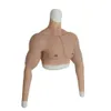 Accessoires de costumes Cosplay Muscle supérieur Hommes Costume avec bras Vaisseaux sanguins Extensible Silicone Faux Poitrine pour Crossdresser Transgenre Bords Minces