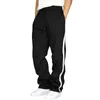 Calças masculinas bloco de cor sweatpants tether tamanho grande calça solta outono e inverno esportes retalhos carga baggy calças casuais