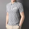 Mlshp algodão verão golfe camisas polo masculinas de luxo manga curta geométrica casual masculino camisetas alta qualidade homem t 3xl