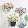 Großhandel 13 Zoll Seide Pfingstrose Hortensien Blumenstrauß 7 Gabeln Künstliche Blume für Hochzeit Hausgarten Dekoration