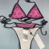 Дизайнерский купальник, сексуальное бикини, женское летнее раздельные купальники с открытой спиной, на шнуровке, с буквенным принтом, графический пляжный купальник