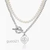 Collier de tempérament classique en argent Sterling 925, pendentif en forme de couche avec boucle Ot avec diamant pour femmes W5C0 W5C0