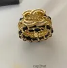 Designer Ring Luxe Merk Letters Ringen Verguld Messing Koper Open Band Mode Kristal Voor Vrouwen Bruiloft Sieraden Geschenken NIEUWE SLET
