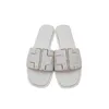 Designer skor ines sandal glider sport miller metall snake läder designer tofflor kvinnor vit brun svart patent gul rosa silver flip flops damer