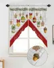 Curtain Christmas Pine Needle Bell Gingerbread Lantern Living Room Kitchen Door Partition Home Decor Resturant Entrance Drapes
