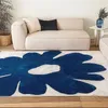 Klein bleu fleur Art tapis grande surface luxe salon tapis confortable doux chambre décoratif tapis balcon tapis Alfombra 240122