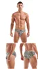 Underpants Gays Fashon Sexy Briefs For Men's U Convex Pouch Panties Low Waist Underwear Animal Print Bulge Lingerie Elastic