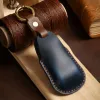 Luxury Leather Car Key Case Cover FOB Pouch för Mercedes Benz C260L S320L E200L E300 C260 C200L Tillbehör Keychain Holder