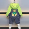 abiti firmati per bambini ragazzo Set di abbigliamento giacca a vento con cappuccio adorabile cardigan con orso Giacche cappotto per bambini