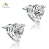 Boucles d'oreilles paon étoile mariée 4 carats coeur boucles d'oreilles demoiselle d'honneur 925 bijoux en argent Sterling CFE8084