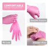 Gants en Nitrile vinyle rose 100 pièces | De qualité alimentaire, imperméables, sans allergie, jetables pour femmes et filles, sécurité au travail, nettoyage ménager 240108 240118