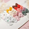 Pure Cotton Gauze Hair Children's Solid Color Printed Edge Full Package Clip Handmade Bow Head wear