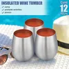 18 oz RVS Stemless Wijnglazen Outdoor Onbreekbaar Onbreekbaar Tumbler Cups Housewarming Kerstcadeaus Accessoires