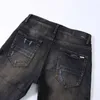 Mäns jeans Nya gjorda gamla knäröda plyschplåster Mäns jeans