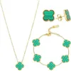 Designers jewelry clover Four Leaf Grass Necklace Bracelet Earrings Three Piece Set Versatile Jewelry Set Five Flower Bracelet Collar Chain Earrings