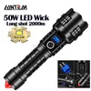 Flashlights 199999lm White Laser Ultra Powerful Ficklight Type-C Charging Telescop Zoom 2000m Recepoble Torch Tactical Ficklight 240122