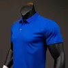 여름 캐주얼 폴로 셔츠 남성 짧은 슬리브 티셔츠 버튼 다운 작업 스포츠 셔츠 빠른 마른 티 테니스 유니폼 골프 풀오스
