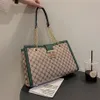 Whole factory ladies shoulder bags 2 styles classic printed chain bag street trend contrast leather handbag simple Joker fashi331g