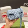 Top Tier Quality Women Bags Calfskin Matelasse Super Mini Purses Crossbody Shoulder Chain Bag Classic Chevron Quilted Ladies Clutch Handbags Macaron Color 03