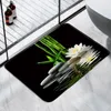 Bath Mats Zen Bathroom Mat Spa Green Bamboo Botanical Candle Lotus Stone River Decor Flannel Non-Slip Rug Kitchen Doorway Aisle Carpet