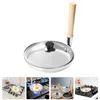 Pans 17cm Deluxe Version (uncoated) With Glass Lid Japanese Cooking Tamagoyaki Wooden Handle Griddle
