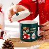 Muggar julmugg med lock och sked jultomten keramisk kaffekopp älg snögubbe par frukost dessert mjölkår gåva