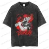 T-shirts pour hommes Anime Berserk T-shirt graphique pour hommes Vintage Coton lavé Tee Tops surdimensionnés T-shirt en vrac Harajuku Stylé Streetwear Tenues T240122