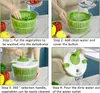 Salad Spinner Manual Lettuce Spinners 5L Vegetable Dehydrator Vegetable Fruit Washer Dryer Drainer Strainer with Bowl & Colander