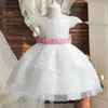 Meisje Jurken Baby 1 Jaar Verjaardag Jurk 12M Baby Witte Doop Tutu Jurk Geboren Kant Bloem Strik Prinses kostuum Formele Gala Kleding