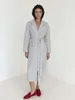 Women's Sleepwear Marthaqiqi Casual Nightgowns Lace Up Sexy V-Neck Robe Long Sleeve Bathrobe Knee-Length Dress Loose Homewear